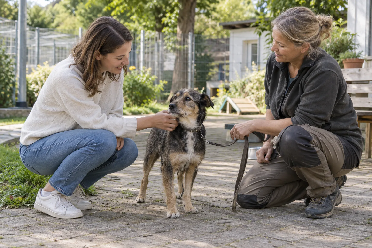 Kennenlernen eines Hundes vor der Aufnahme aus dem Tierschutz